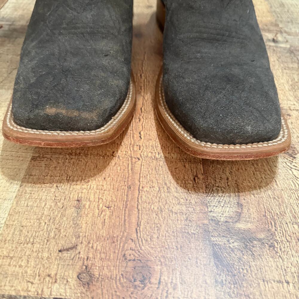 Ariat Black Elephant Roughout Wiley Boots Sz 11.5 D Cowboy Western Square Toe - Picture 5 of 8